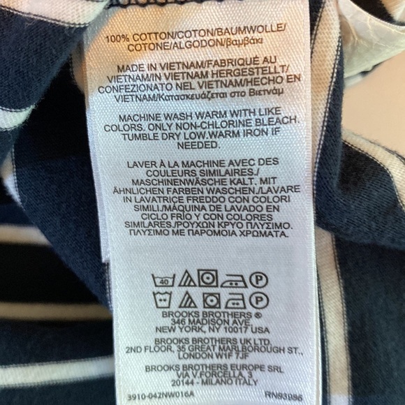 Brook’s brothers t short sleeve t shirt navy and white size large - Picture 5 of 7